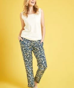 Weird Fish Blue Tinto Ecovero™ Printed Trousers