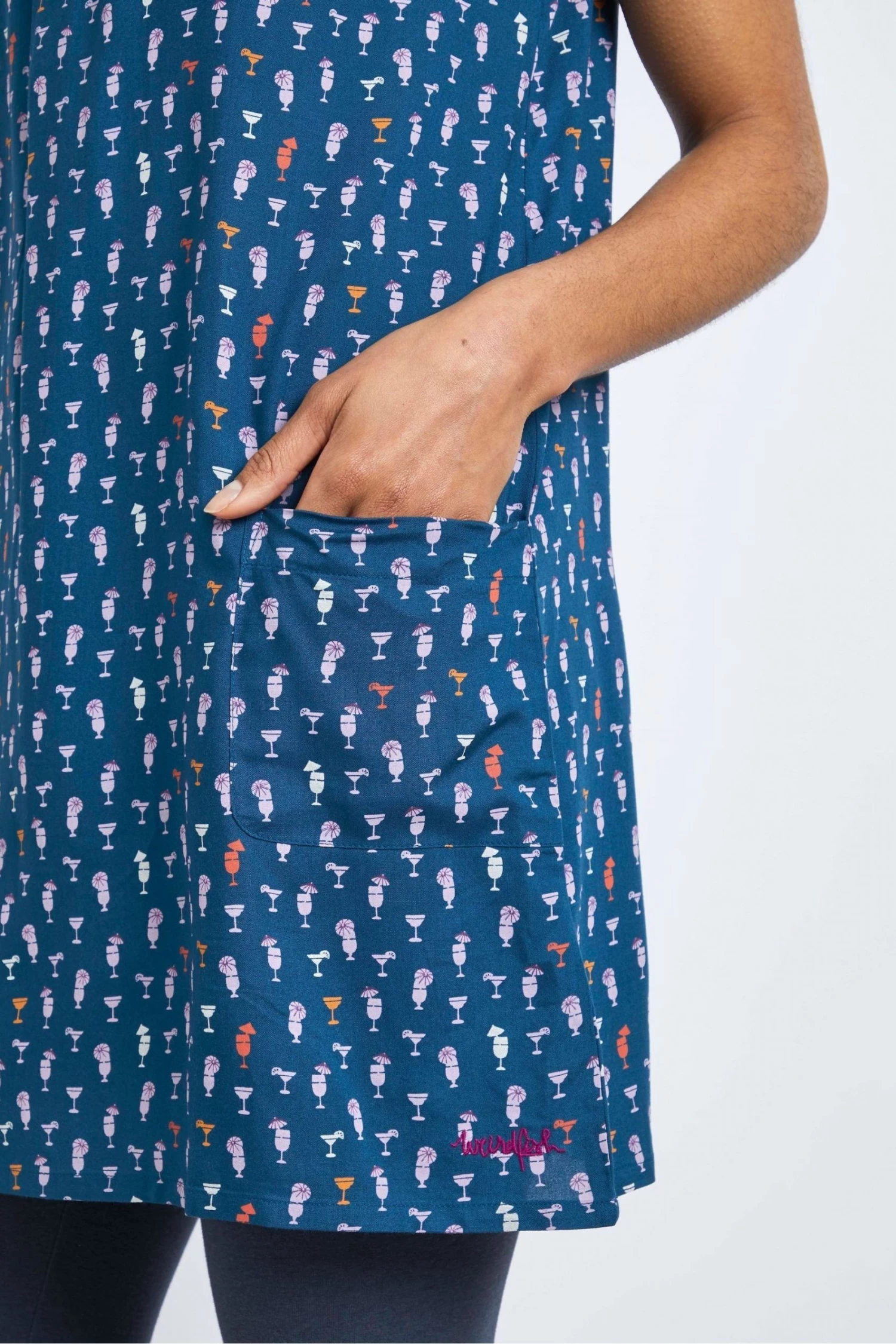 Weird Fish Juhi Blue ECOVERO™ Viscose Printed Tunic 3 Weird Fish Juhi Blue ECOVERO™ Viscose Printed Tunic - Image 3