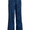 Weird Fish Navy Blue Lorena Printed Organic Cotton Cheesecloth Wide Leg Trousers