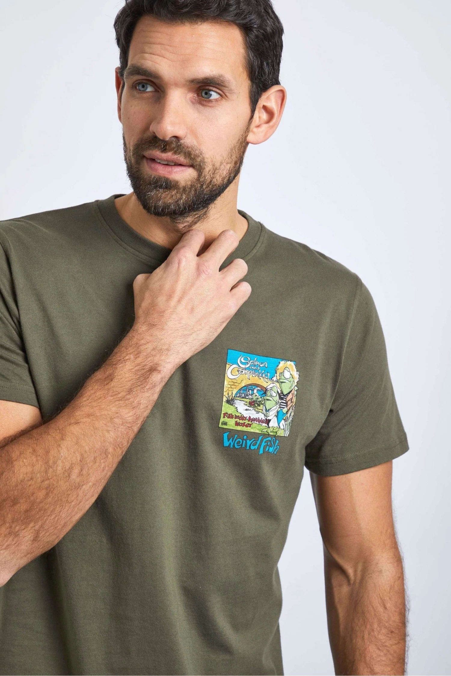 Weird Fish Green Water Organic Cotton Artist T-Shirt 2 Weird Fish Green Water Organic Cotton Artist T-Shirt - Image 2