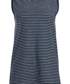 Weird Fish Navy Blue Nelly Organic Cotton Micro Stripe Vest