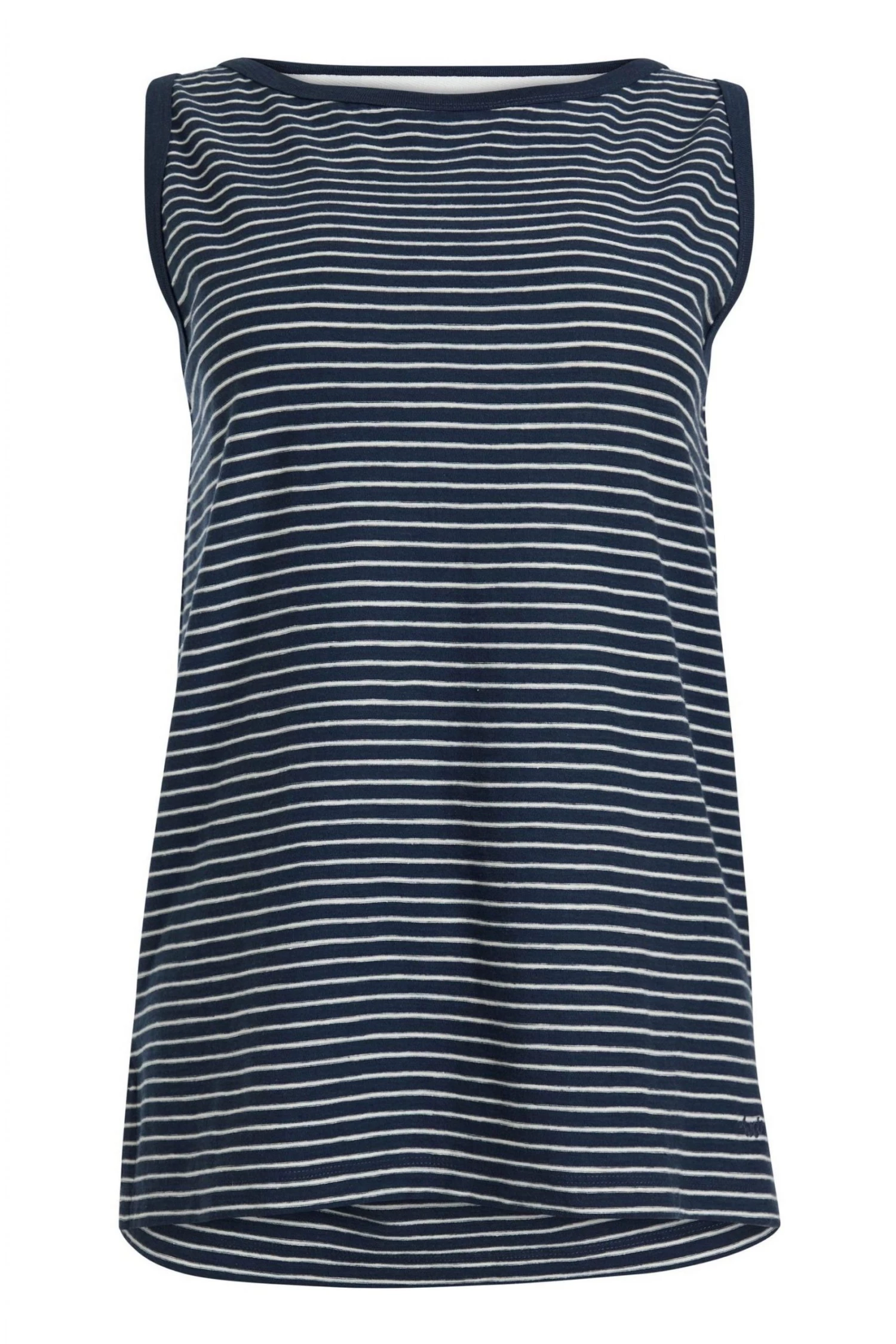 Weird Fish Navy Blue Nelly Organic Cotton Micro Stripe Vest 1 Weird Fish Navy Blue Nelly Organic Cotton Micro Stripe Vest