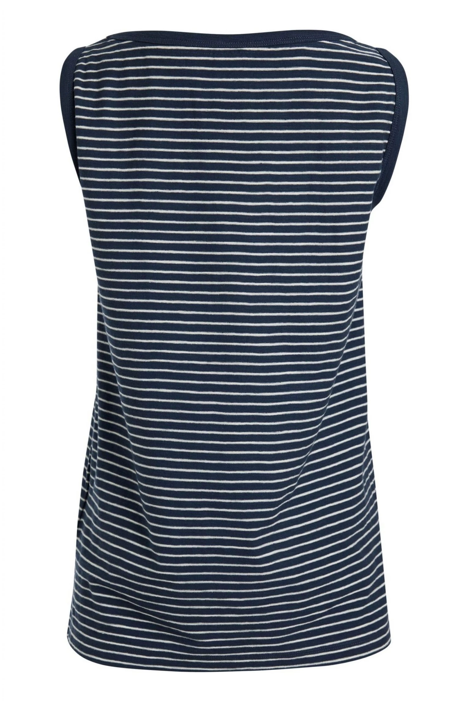 Weird Fish Navy Blue Nelly Organic Cotton Micro Stripe Vest 2 Weird Fish Navy Blue Nelly Organic Cotton Micro Stripe Vest - Image 2