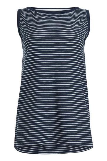 Weird Fish Navy Blue Nelly Organic Cotton Micro Stripe Vest 3 Weird Fish Navy Blue Nelly Organic Cotton Micro Stripe Vest - Image 3