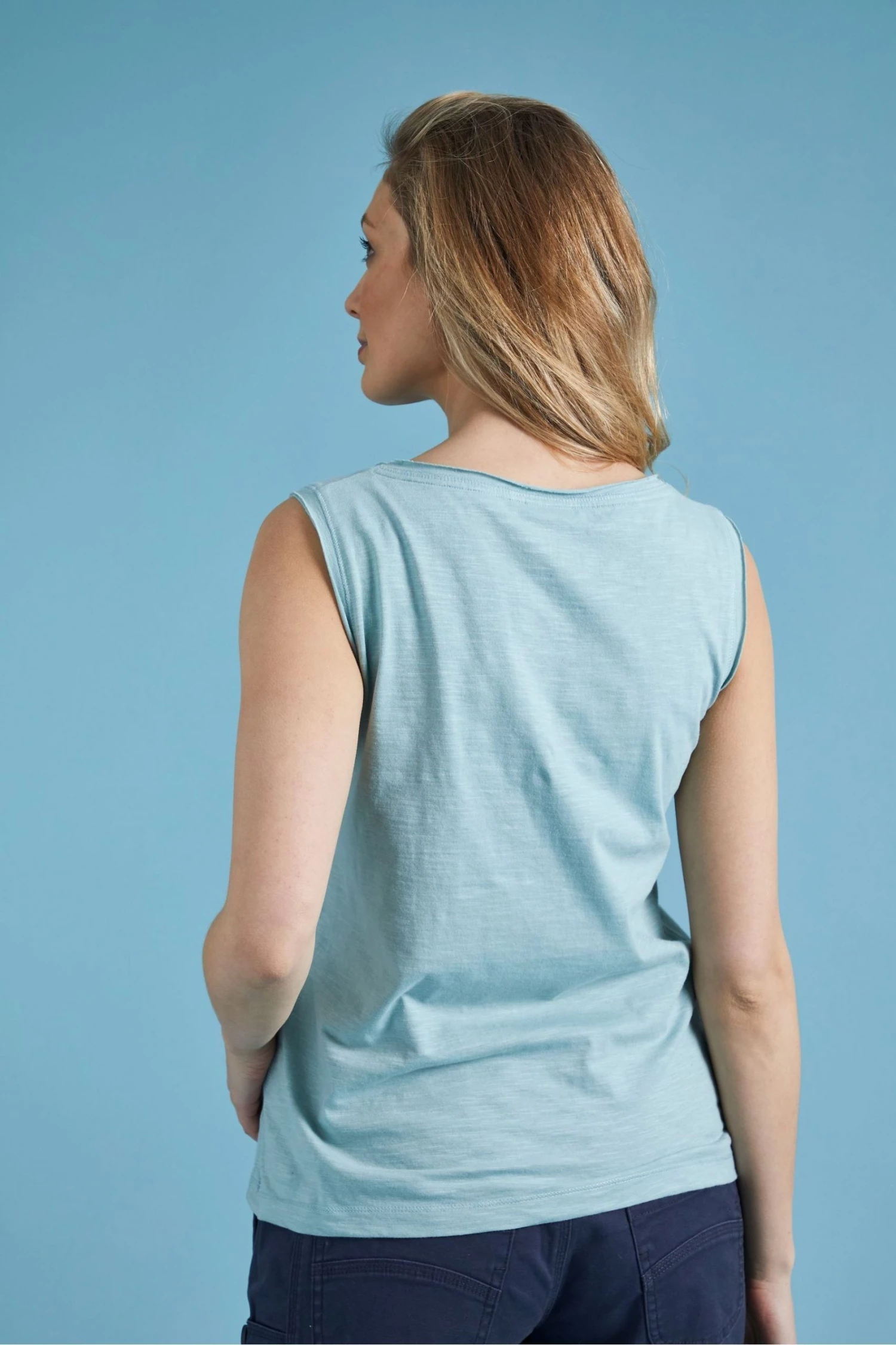 Weird Fish Green Dazey Organic Cotton Vest 2 Weird Fish Green Dazey Organic Cotton Vest - Image 2