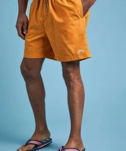 Weird Fish Yellow Banning Swim Shorts