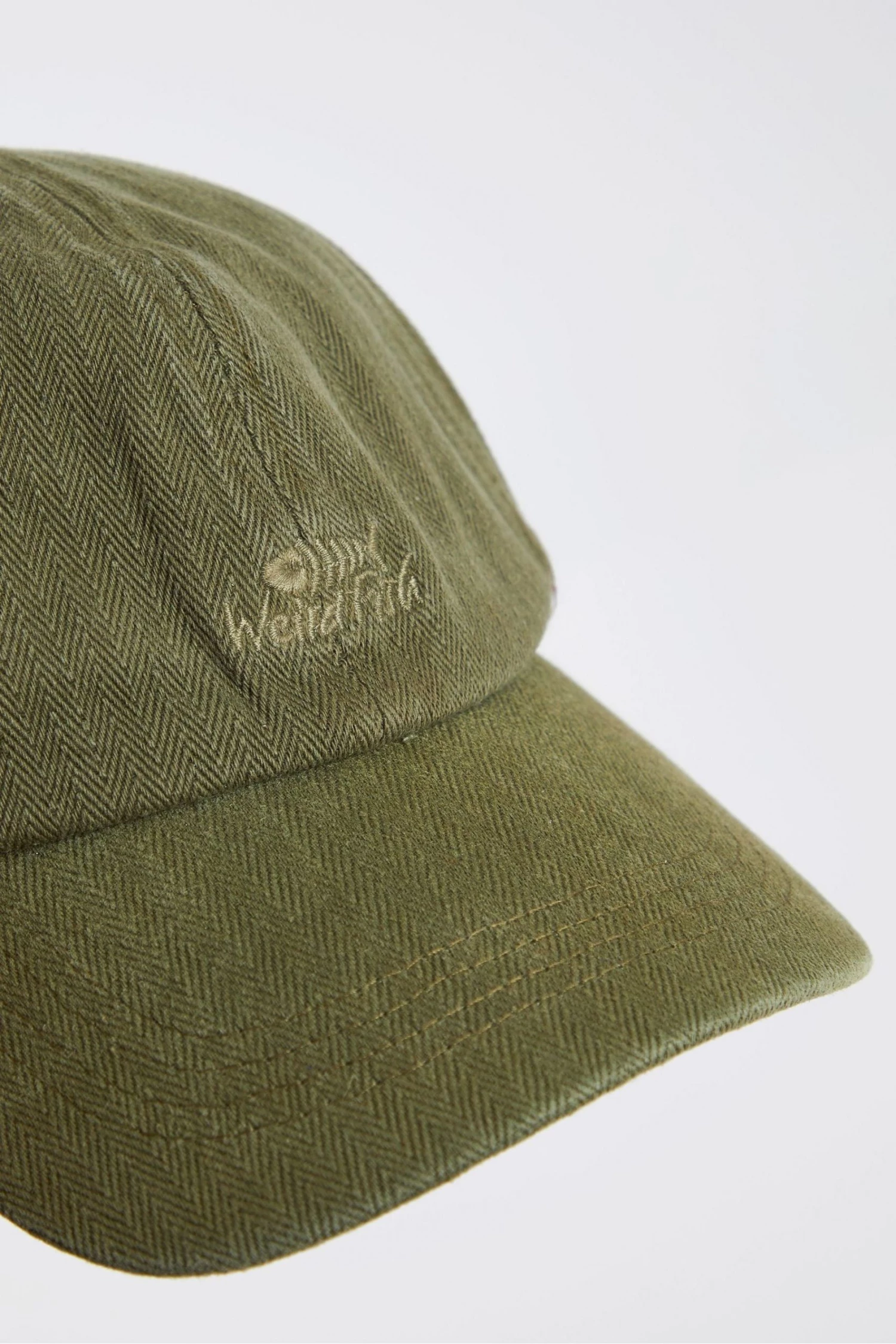 Weird Fish Green Scarfell Herringbone Cotton Cap 2 Weird Fish Green Scarfell Herringbone Cotton Cap - Image 2