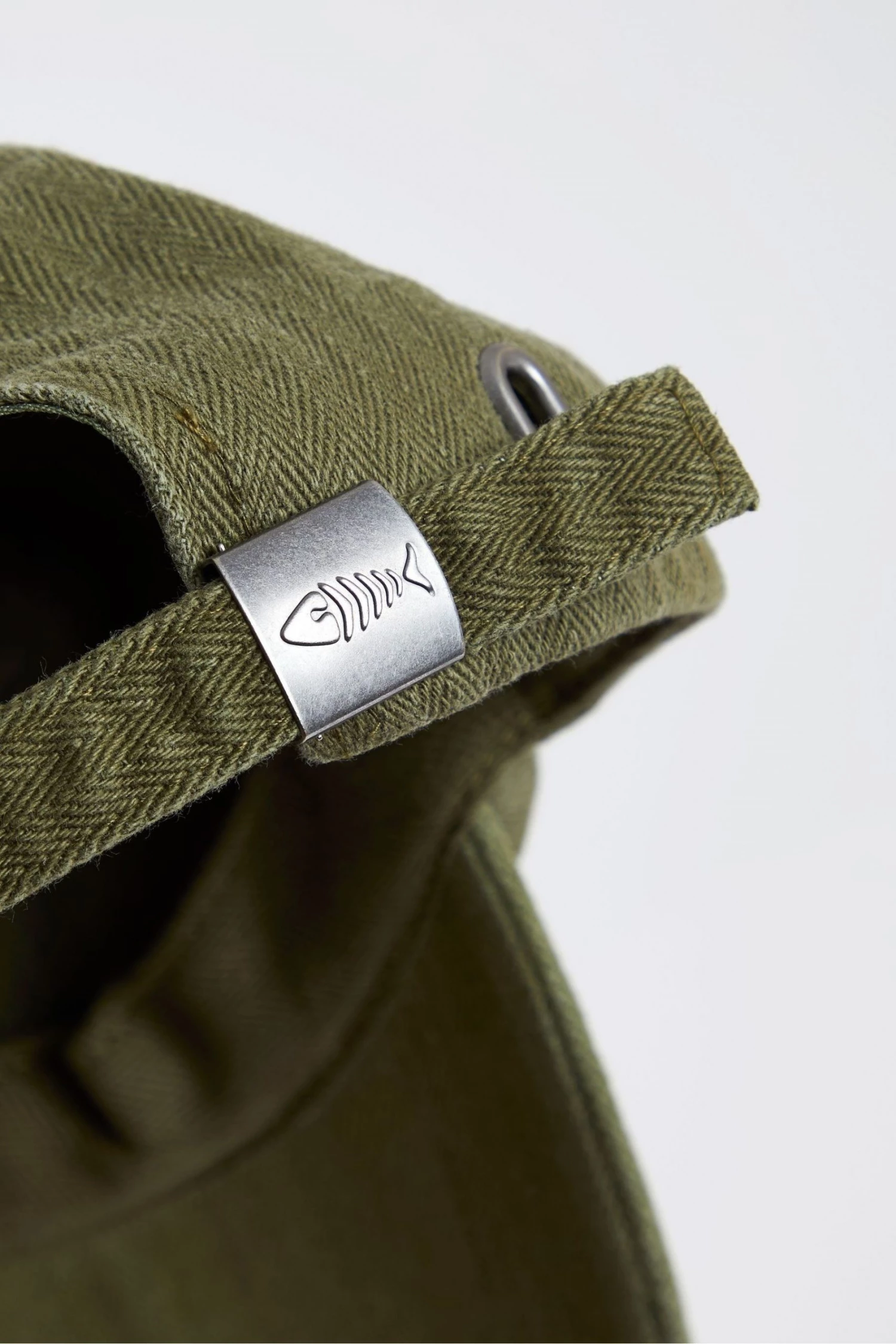 Weird Fish Green Scarfell Herringbone Cotton Cap 3 Weird Fish Green Scarfell Herringbone Cotton Cap - Image 3