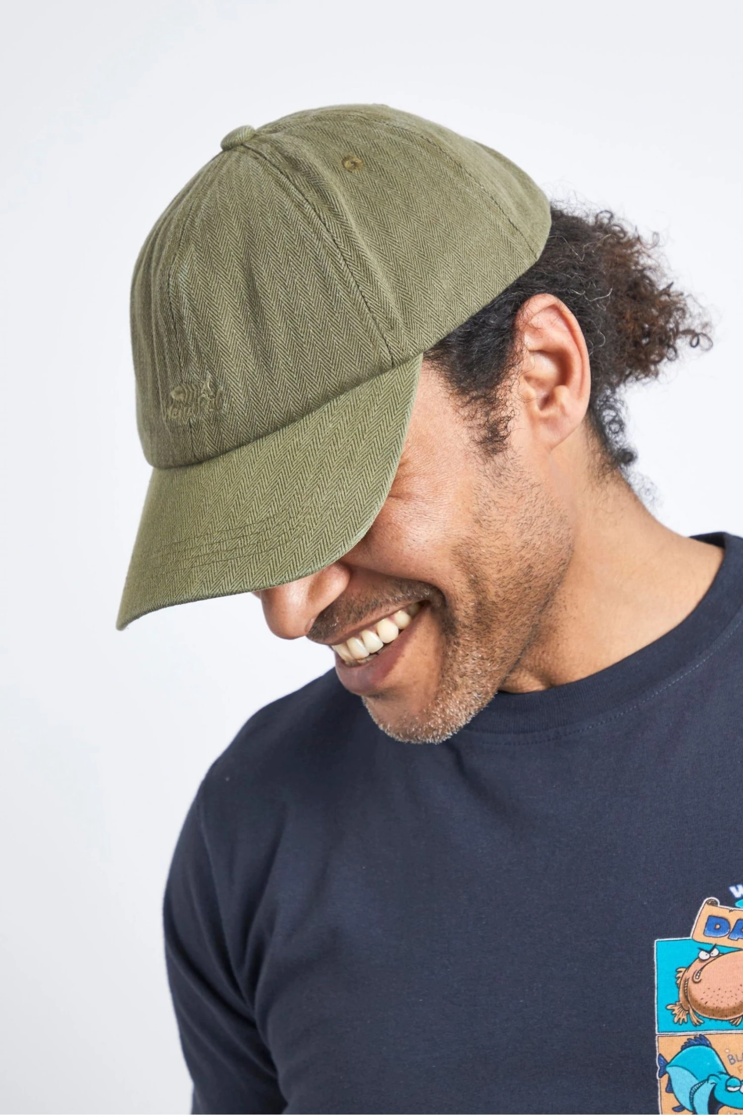 Weird Fish Green Scarfell Herringbone Cotton Cap 4 Weird Fish Green Scarfell Herringbone Cotton Cap - Image 4