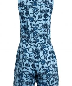 Weird Fish Blue Flik Organic Cotton Printed Cheesecloth Playsuit -Weird Fish Sales unnamed file 1151 scaled