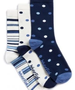 Weird Fish Blue Organic Cotton Patterened Socks 3 Pack -Weird Fish Sales unnamed file 1155