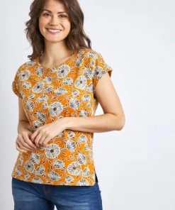 Weird Fish Brown Paw Paw Printed Organic Cotton T-Shirt