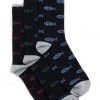 Weird Fish Black Ronan Organic Branded Socks 3 Pack