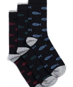 Weird Fish Black Ronan Organic Branded Socks 3 Pack -Weird Fish Sales unnamed file 1199
