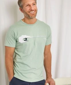 Weird Fish Green Surfs Up Organic Cotton Graphic T-Shirt