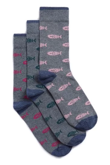 Weird Fish Grey Ronan Organic Branded Socks 3 Pack 3 Weird Fish Grey Ronan Organic Branded Socks 3 Pack - Image 3