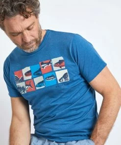 Weird Fish Blue Anatomy Recycled Organic Graphic T-Shirt