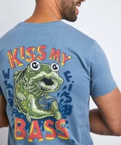 Weird Fish Blue Kiss My Bass Organic Cotton Heritage Artist T-Shirt -Weird Fish Sales unnamed file 136 scaled