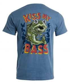 Weird Fish Blue Kiss My Bass Organic Cotton Heritage Artist T-Shirt -Weird Fish Sales unnamed file 138 scaled