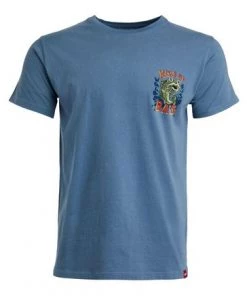 Weird Fish Blue Kiss My Bass Organic Cotton Heritage Artist T-Shirt -Weird Fish Sales unnamed file 139