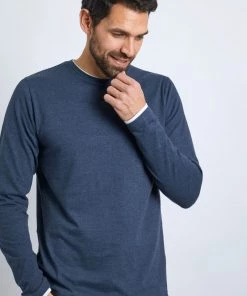 Weird Fish Blue Arvin Recycled Organic Long Sleeve T-Shirt