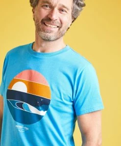Weird Fish Blue Sunrise Recycled Organic Graphic T-Shirt