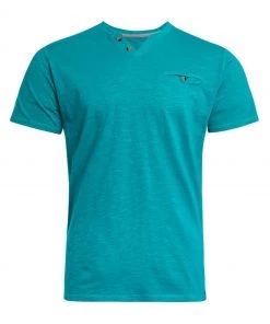 Weird Fish Blue Cotton Short Sleeve Henley Top -Weird Fish Sales unnamed file 173 scaled