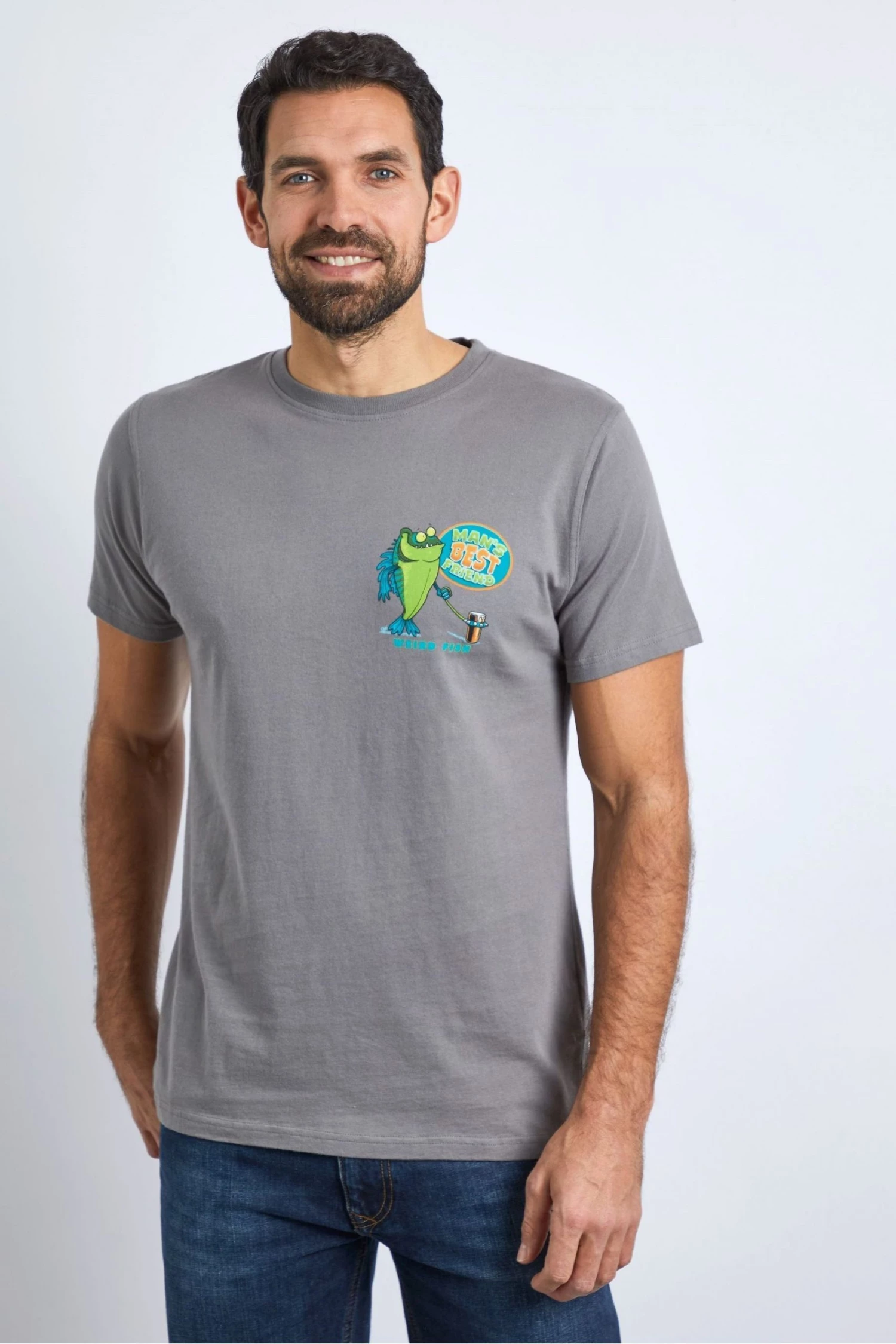 Weird Fish Grey Organic Cotton Artist T-Shirt 1 Weird Fish Grey Organic Cotton Artist T-Shirt