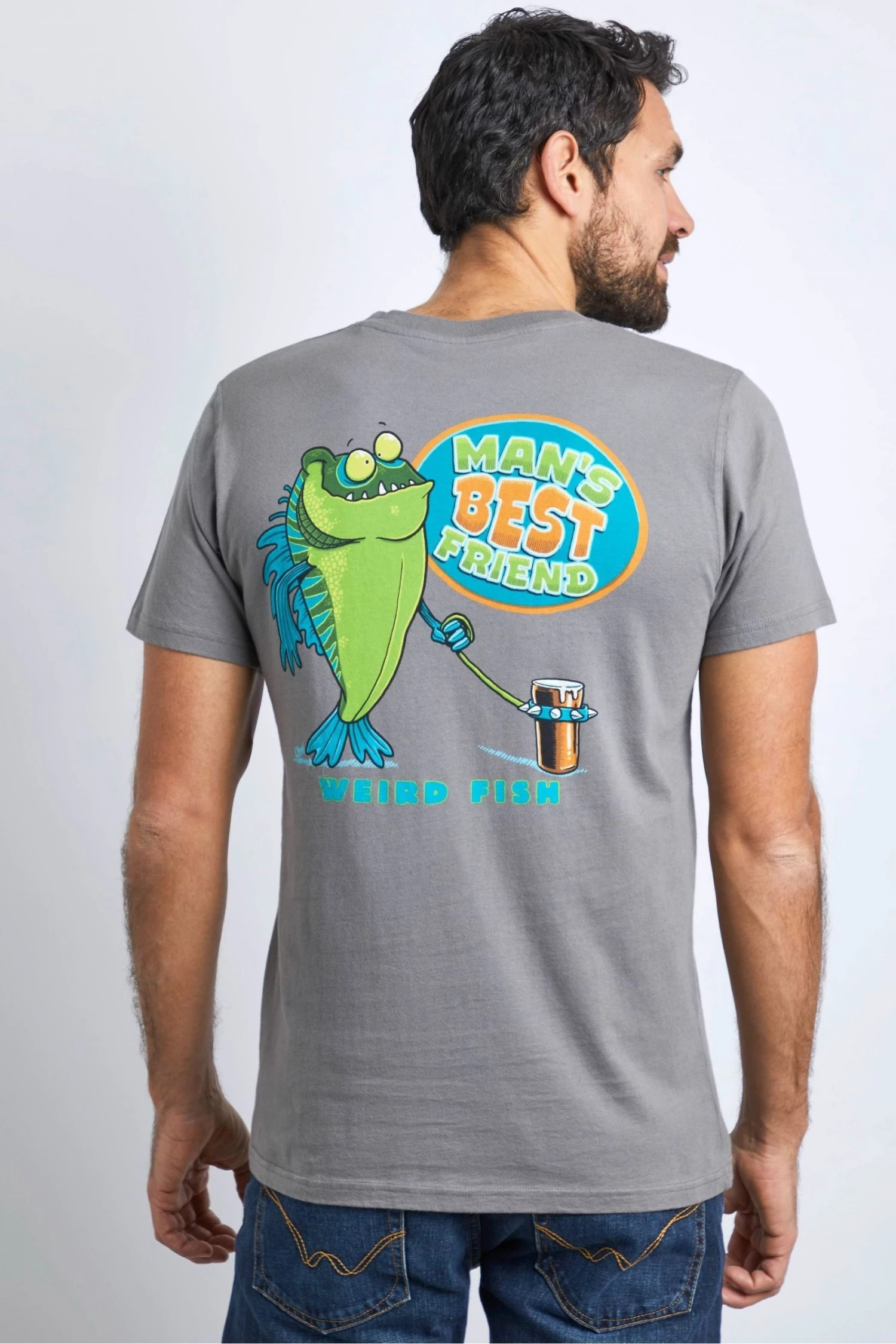 Weird Fish Grey Organic Cotton Artist T-Shirt 2 Weird Fish Grey Organic Cotton Artist T-Shirt - Image 2