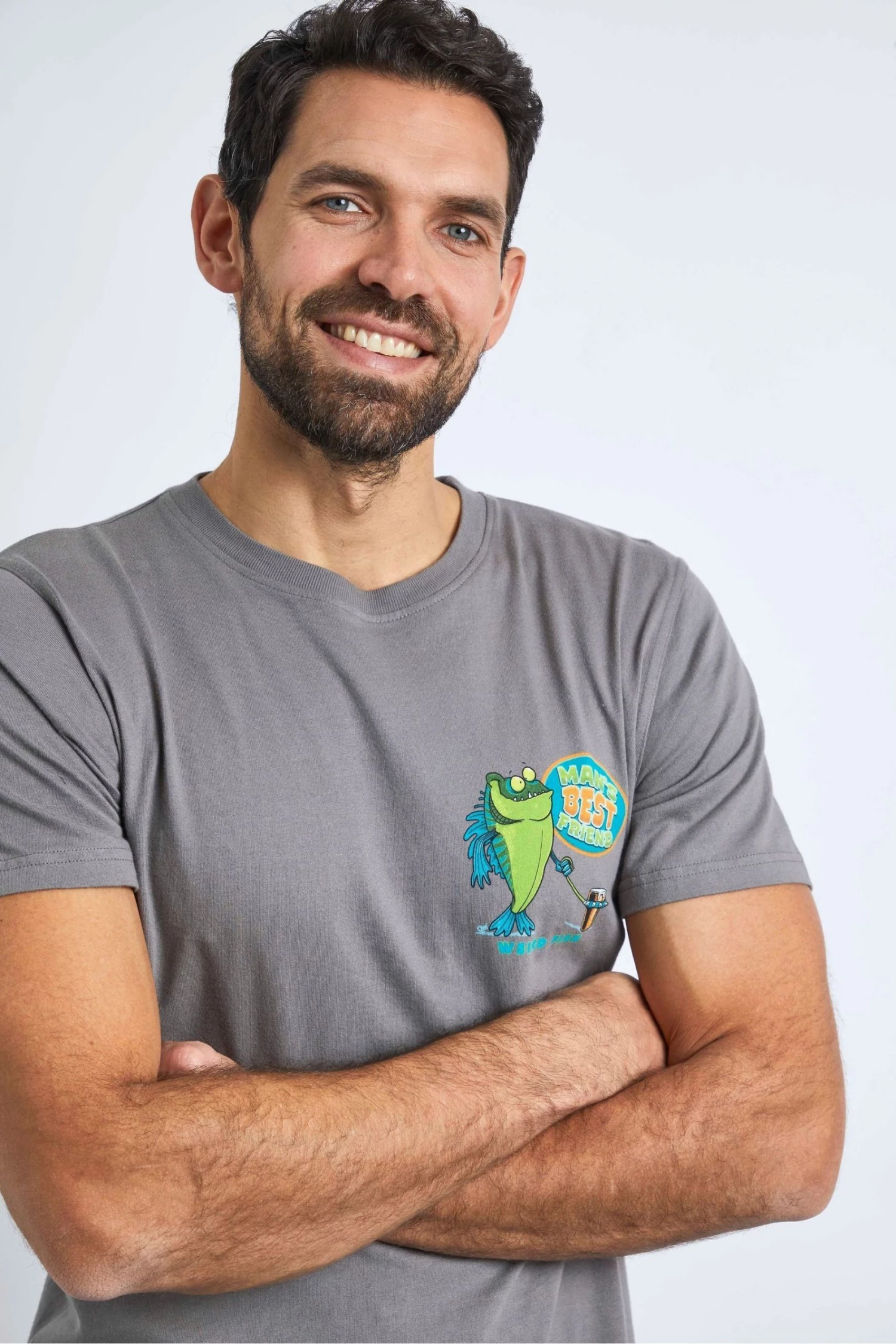 Weird Fish Grey Organic Cotton Artist T-Shirt 3 Weird Fish Grey Organic Cotton Artist T-Shirt - Image 3