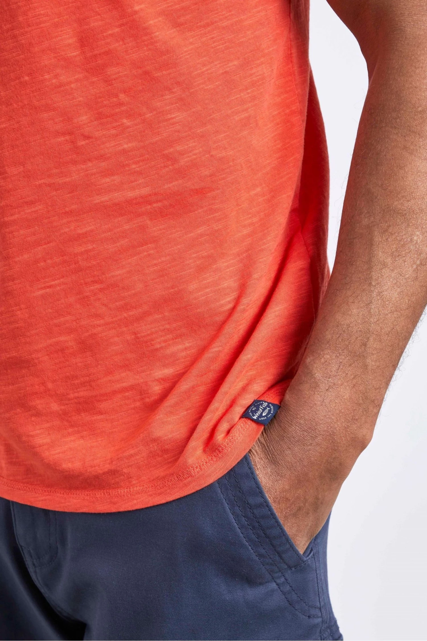 Weird Fish Orange Organic Cotton Short Sleeve Henley Top 3 Weird Fish Orange Organic Cotton Short Sleeve Henley Top - Image 3