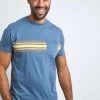 Weird Fish Blue Hillier Organic Cotton Striped T-Shirt