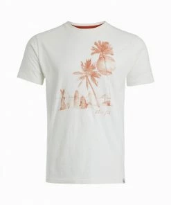 Weird Fish Cream Shoreline Linen Blend Graphic T-Shirt