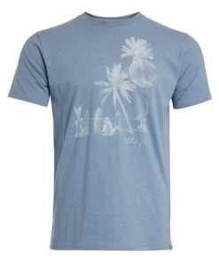 Weird Fish Blue Denim Shoreline Linen Blend Faded Graphic T-Shirt -Weird Fish Sales unnamed file 246