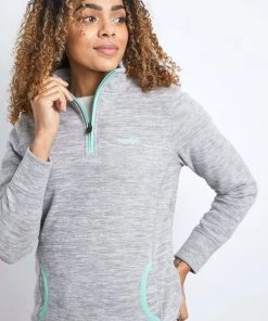 Weird Fish Grey Nancy Recycled 1/4 Zip Fleece