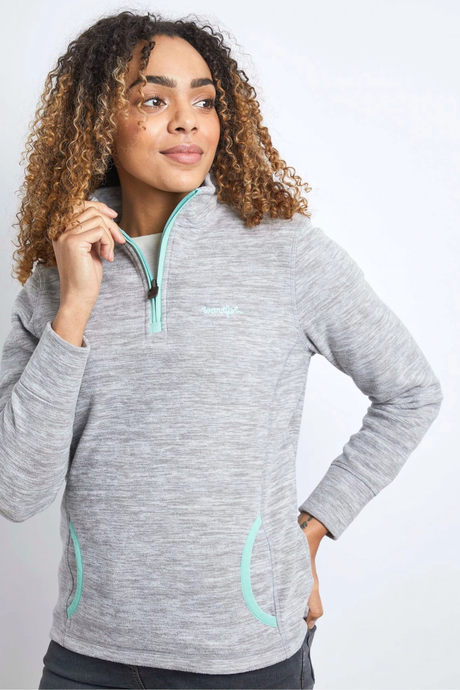 Weird Fish Grey Nancy Recycled 1/4 Zip Fleece 1 Weird Fish Grey Nancy Recycled 1/4 Zip Fleece