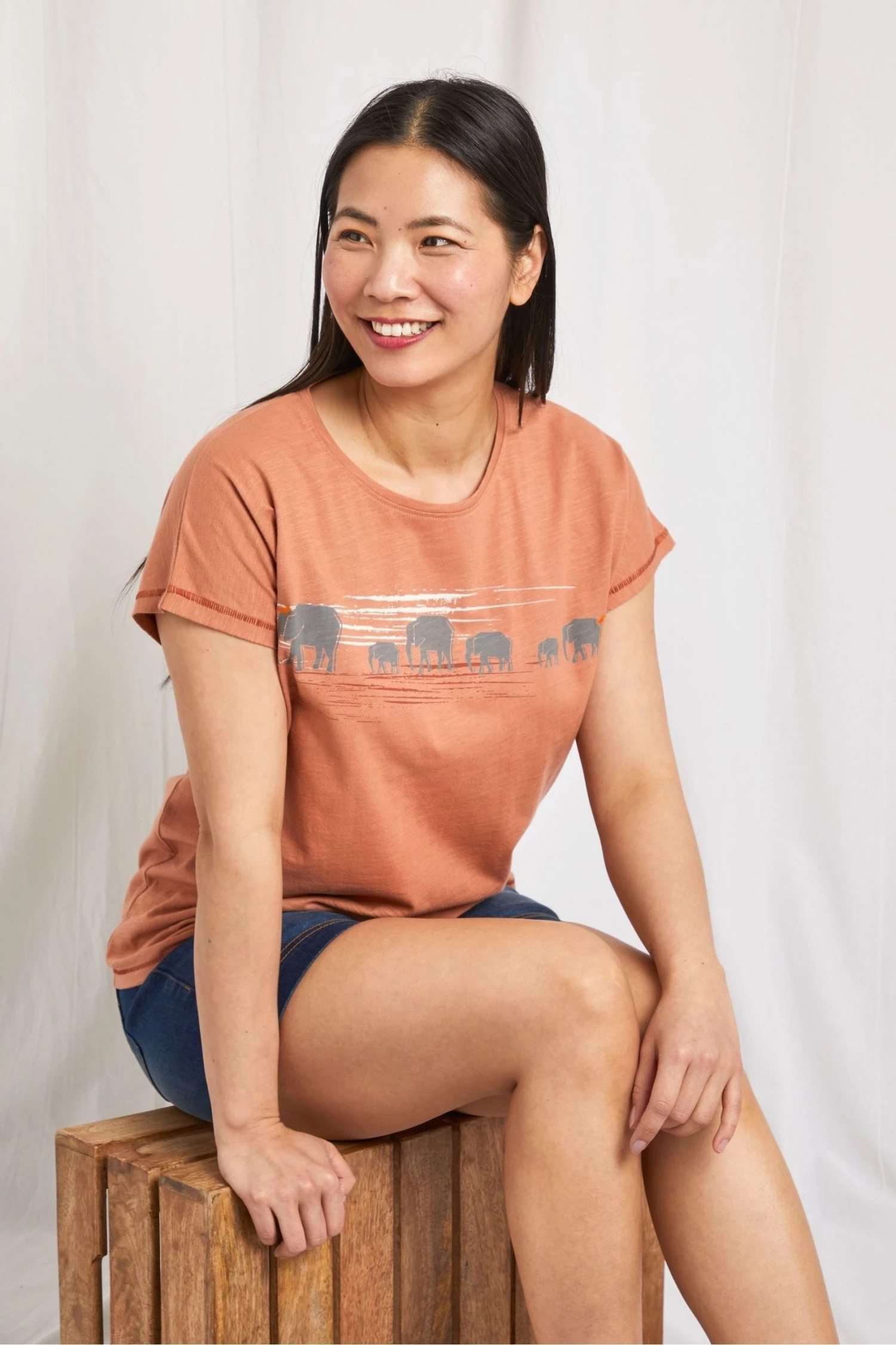 Weird Fish Brown Elephas Organic Cotton Graphic T-Shirt 3 Weird Fish Brown Elephas Organic Cotton Graphic T-Shirt - Image 3