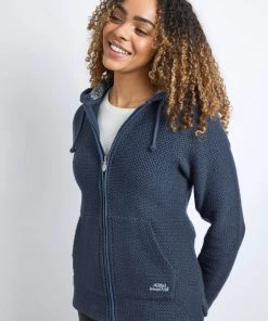 Weird Fish Weylin Blue Hooded Full Zip Eco Macaroni Hoodie