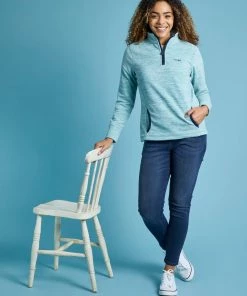 Weird Fish Green Nancy Recycled 1/4 Zip Fleece