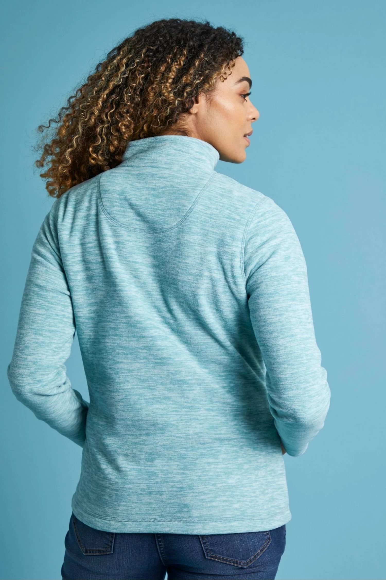 Weird Fish Green Nancy Recycled 1/4 Zip Fleece 2 Weird Fish Green Nancy Recycled 1/4 Zip Fleece - Image 2