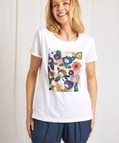 Weird Fish White Bloom Organic Cotton Graphic T-Shirt