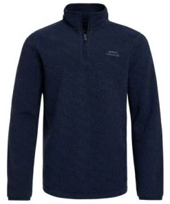 Weird Fish Blue Errill Recycled 1/4 Zip Textured Fleece -Weird Fish Sales unnamed file 299