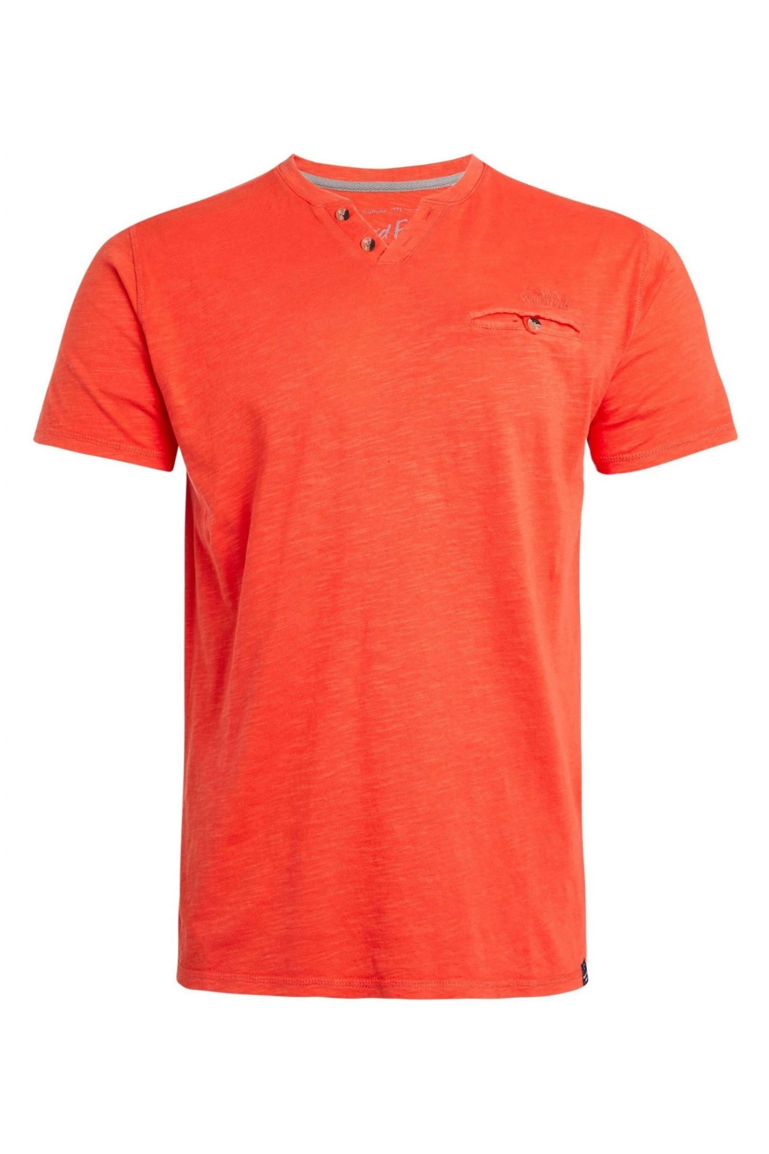 Weird Fish Orange Organic Cotton Short Sleeve Henley Top 4 Weird Fish Orange Organic Cotton Short Sleeve Henley Top - Image 4