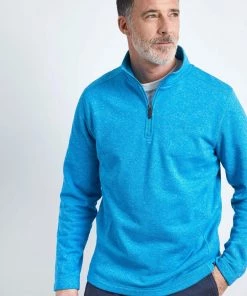 Weird Fish Blue Dansley Recycled 1/4 Zip Fleece