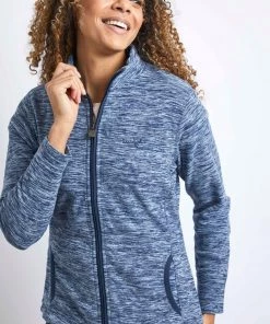 Weird Fish Blue Adele Recycled Polyester Full Zip Fleece