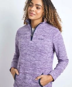 Weird Fish Purple Nancy Recycled 1/4 Zip Fleece -Weird Fish Sales unnamed file 320