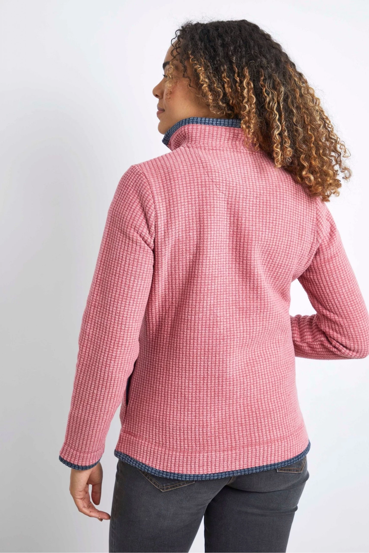 Weird Fish Pink Beyonce Recycled 1/4 Zip Grid Fleece 2 Weird Fish Pink Beyonce Recycled 1/4 Zip Grid Fleece - Image 2