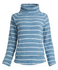 Weird Fish Blue Sarno Recycled Polyester Cowl Neck Fleece