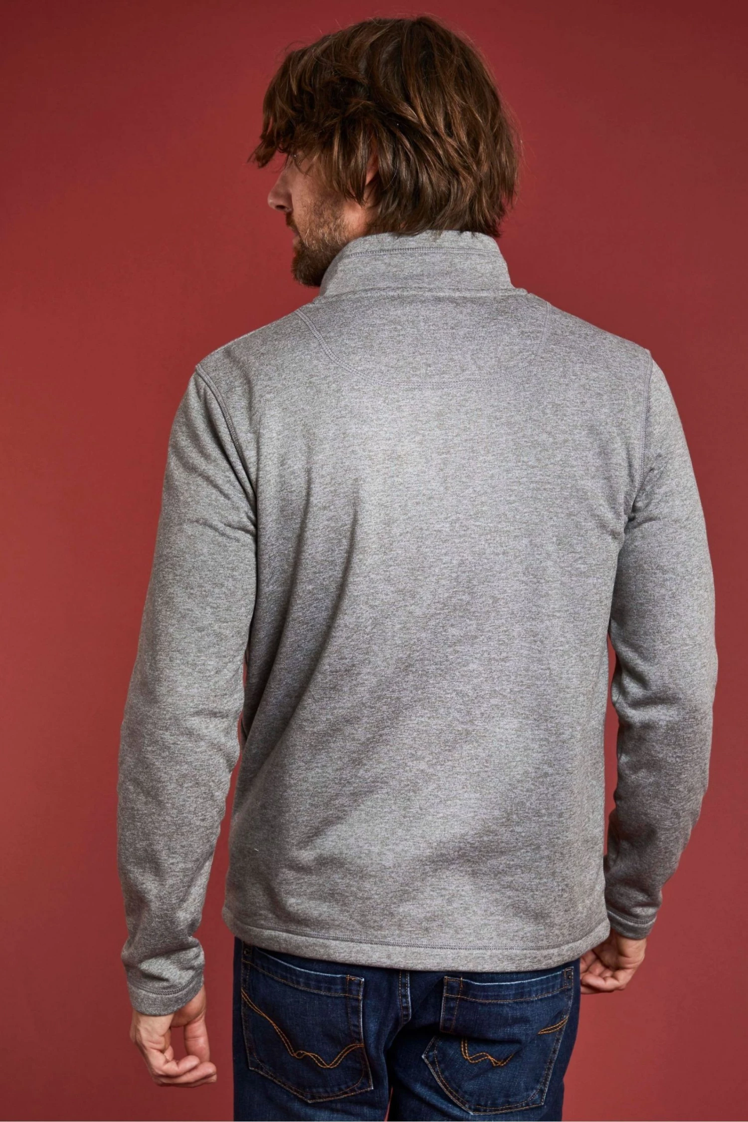 Weird Fish Grey Dansley Recycled 1/4 Zip Fleece 2 Weird Fish Grey Dansley Recycled 1/4 Zip Fleece - Image 2