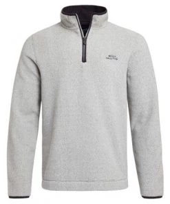 Weird Fish Cream Errill Recycled 1/4 Zip Textured Fleece -Weird Fish Sales unnamed file 351